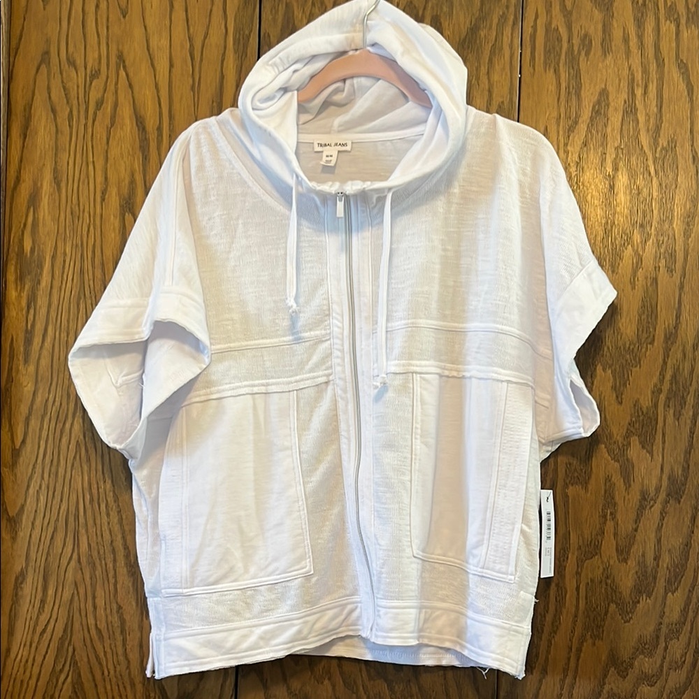 Tribal White Hooded Sweatshirt